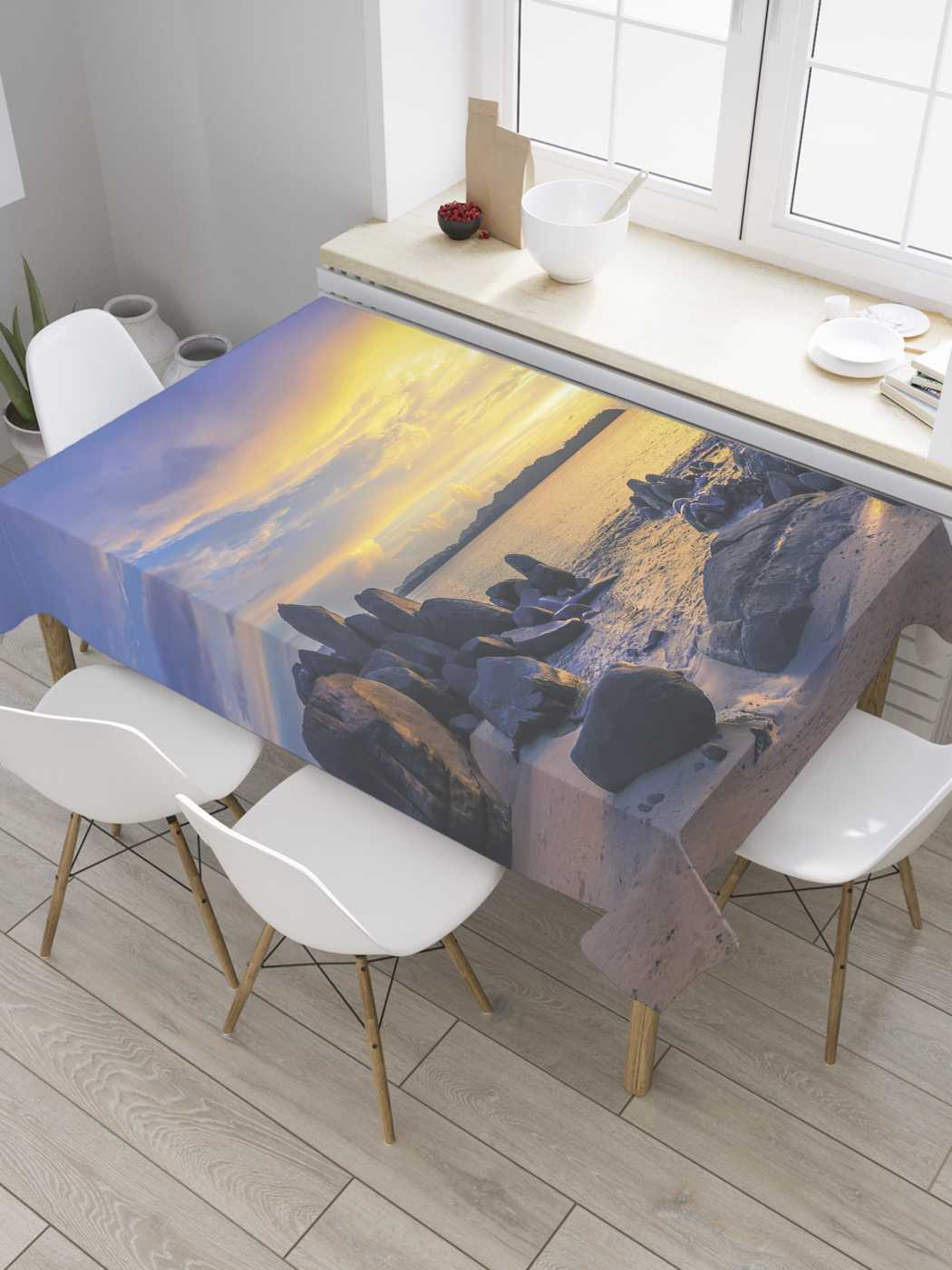 

Скатерть прямоугольная JoyArty "Валуны на песке" из сатена, 120x145 см, Фиолетовый, Валуны на песке