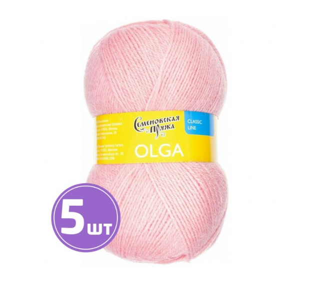 

Пряжа Семеновская Olga (20), розовый 5 шт. по 100 г
