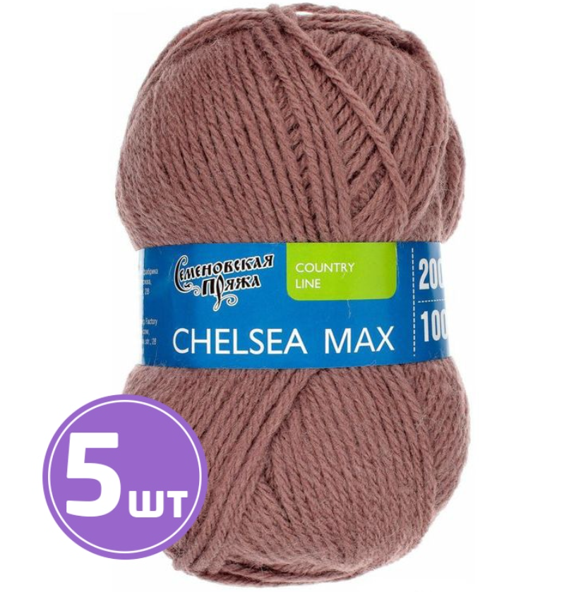 

Пряжа Семеновская Chelsea MAX (621), какао 5 шт. по 100 г, Коричневый