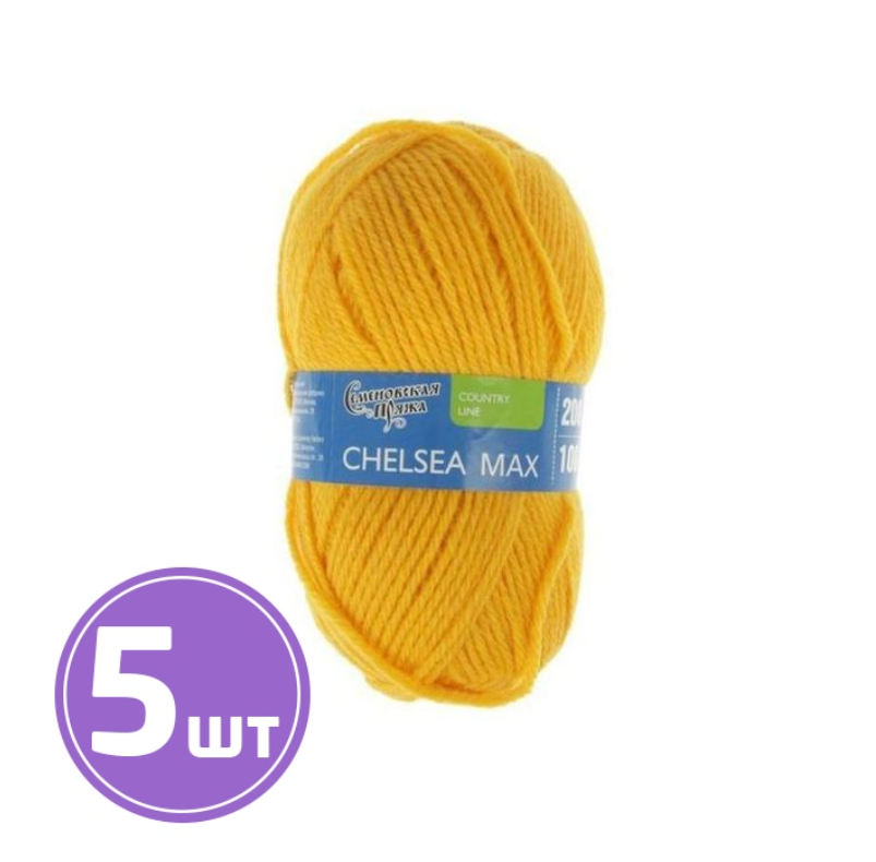 

Пряжа Семеновская Chelsea MAX (216), канарейка 5 шт. по 100 г, Желтый