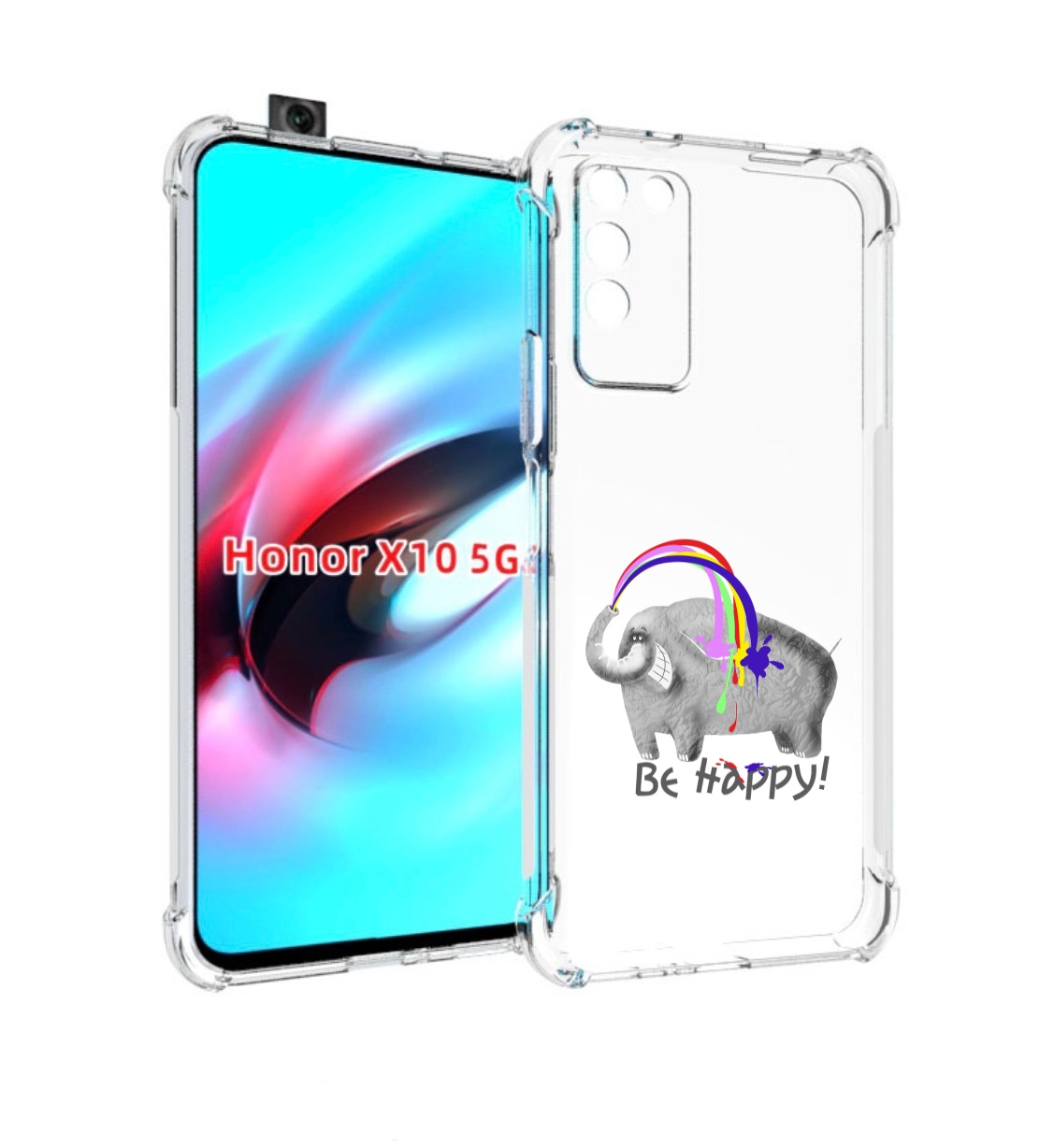 

Чехол MyPads счастливый слон для Honor X10, Прозрачный, Tocco