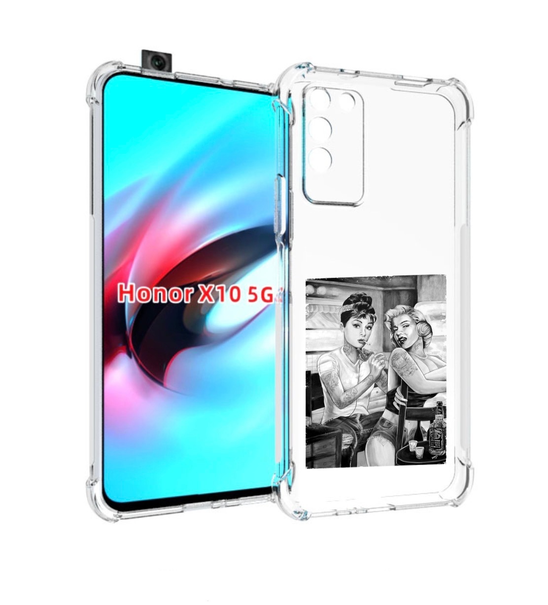 

Чехол MyPads тату мастер для Honor X10, Прозрачный, Tocco