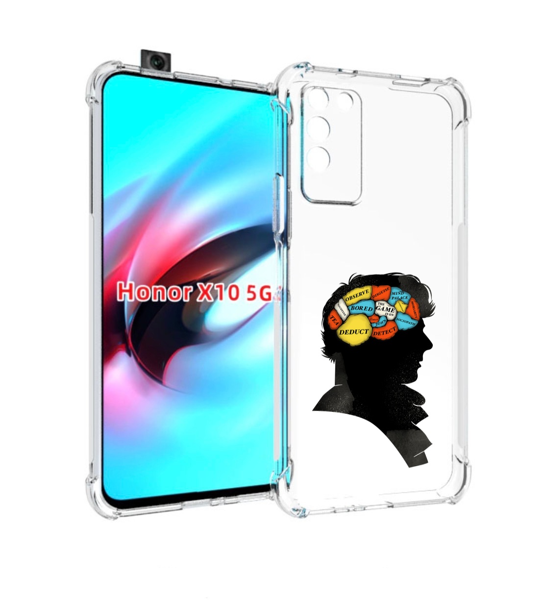 

Чехол MyPads темный рисунок для Honor X10, Прозрачный, Tocco