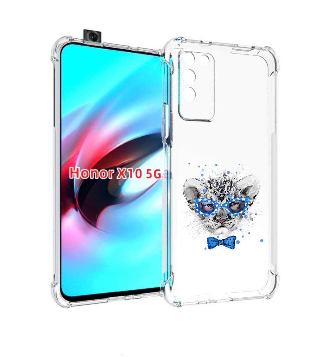 

Чехол MyPads тигренок с бабочкой для Honor X10, Прозрачный, Tocco