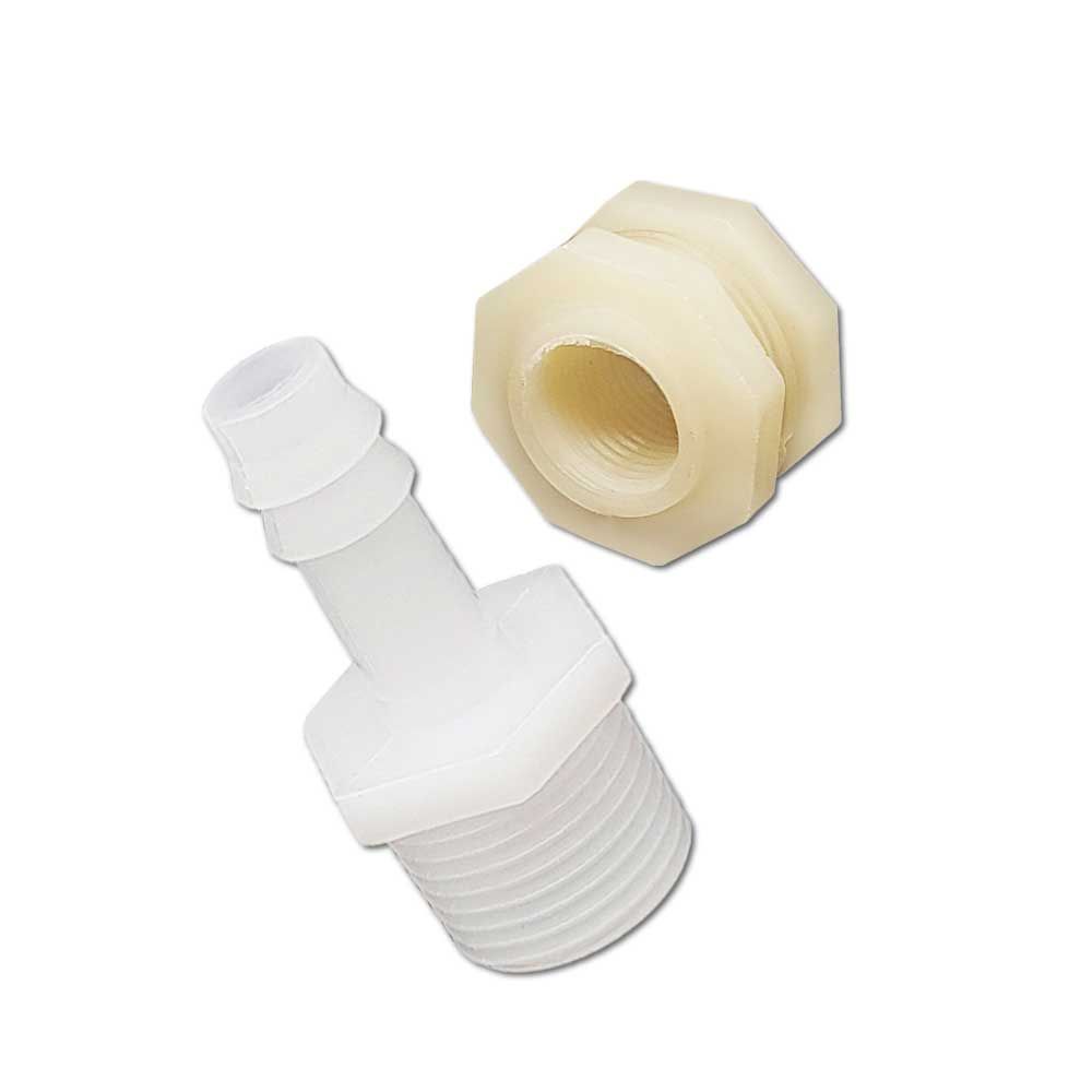 Штуцер и врезка в бак для поилки FERMERZ, комплект, пластиковый, 3/4 дюйма, 10 мм , 1 шт