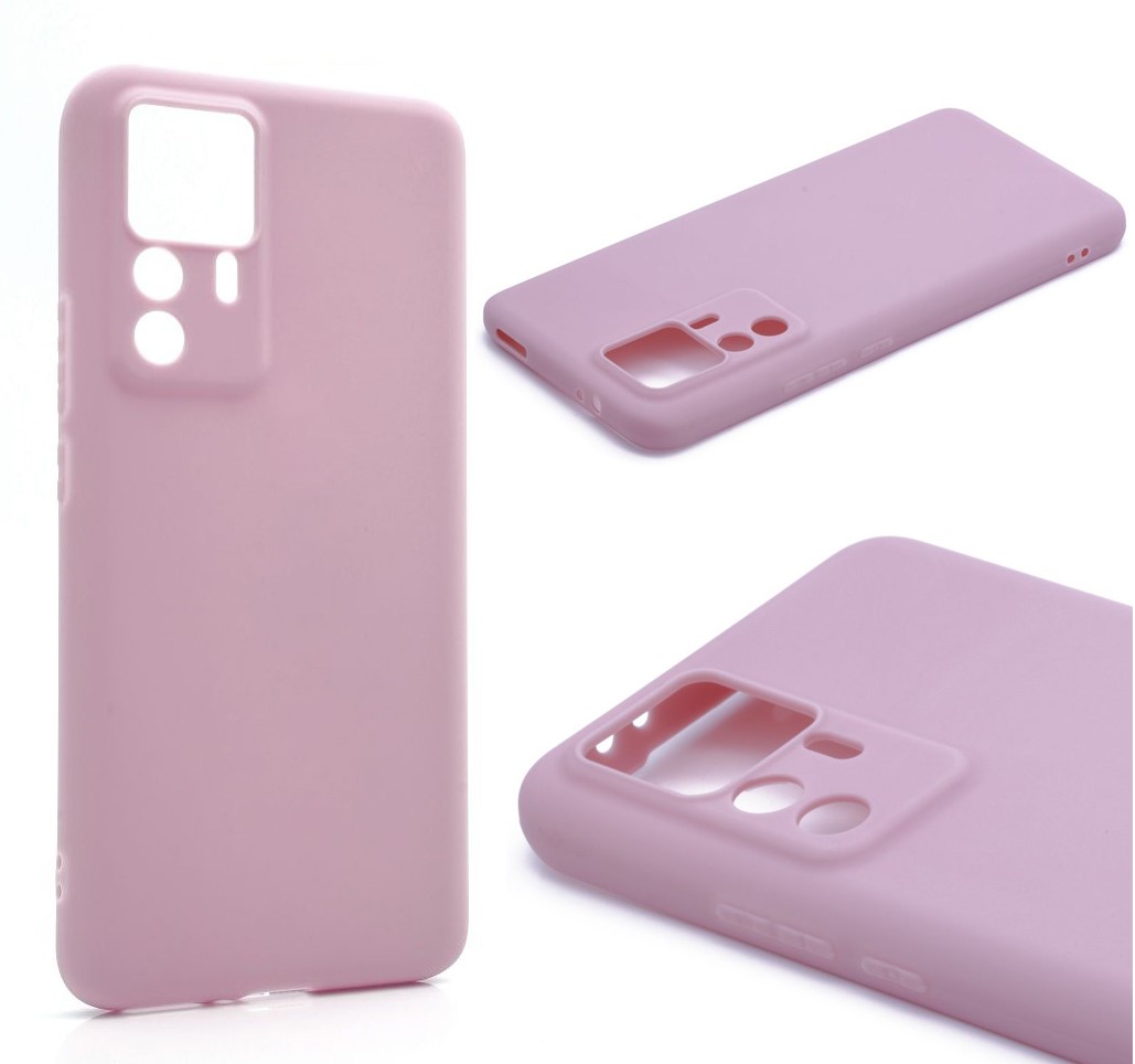 Силиконовый чехол TPU Case матовый для Xiaomi 12T Pro/12T пыльно-розовый
