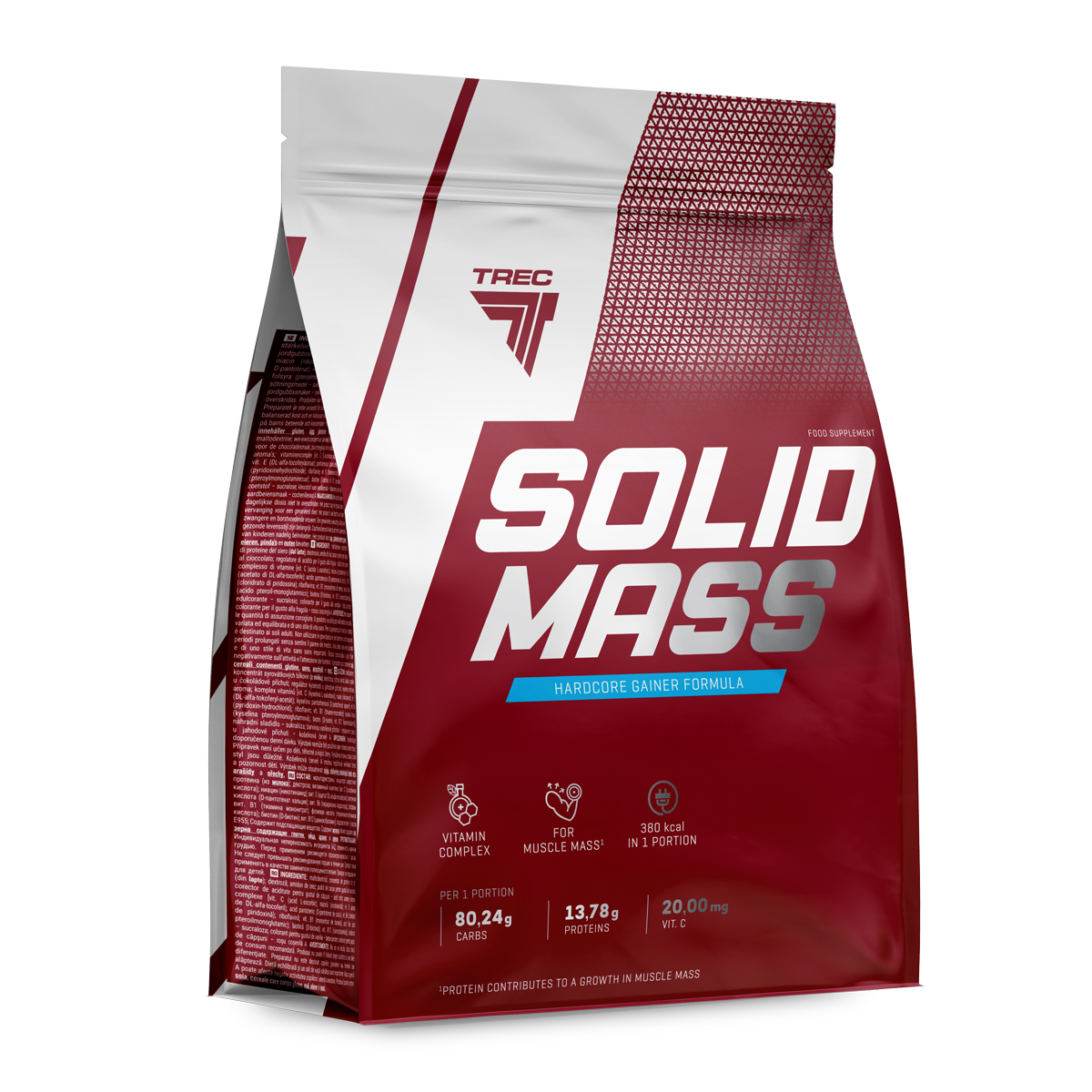 фото Гейнер trec nutrition solid mass, 3000 г, vanilla