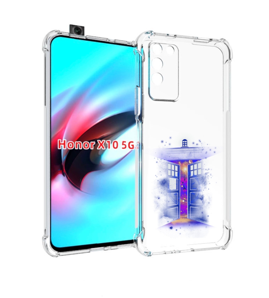 

Чехол MyPads фиолетовый уголок абстракция для Honor X10, Прозрачный, Tocco