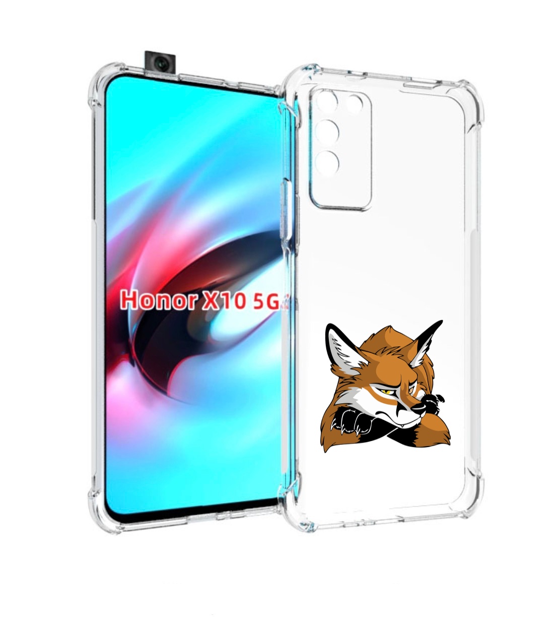 

Чехол MyPads фокс для Honor X10, Прозрачный, Tocco