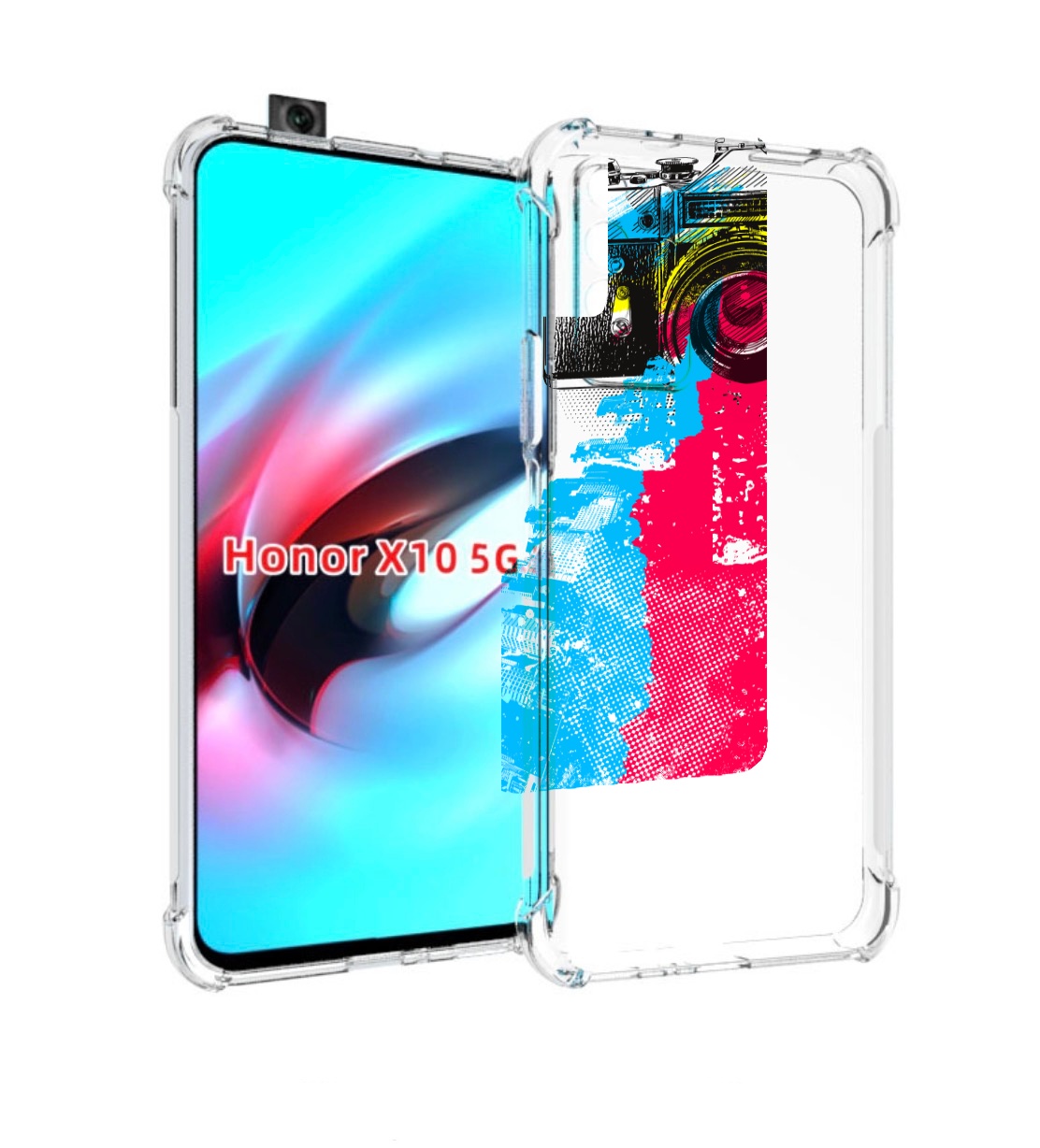 

Чехол MyPads цветной фотоаппарат для Honor X10, Прозрачный, Tocco