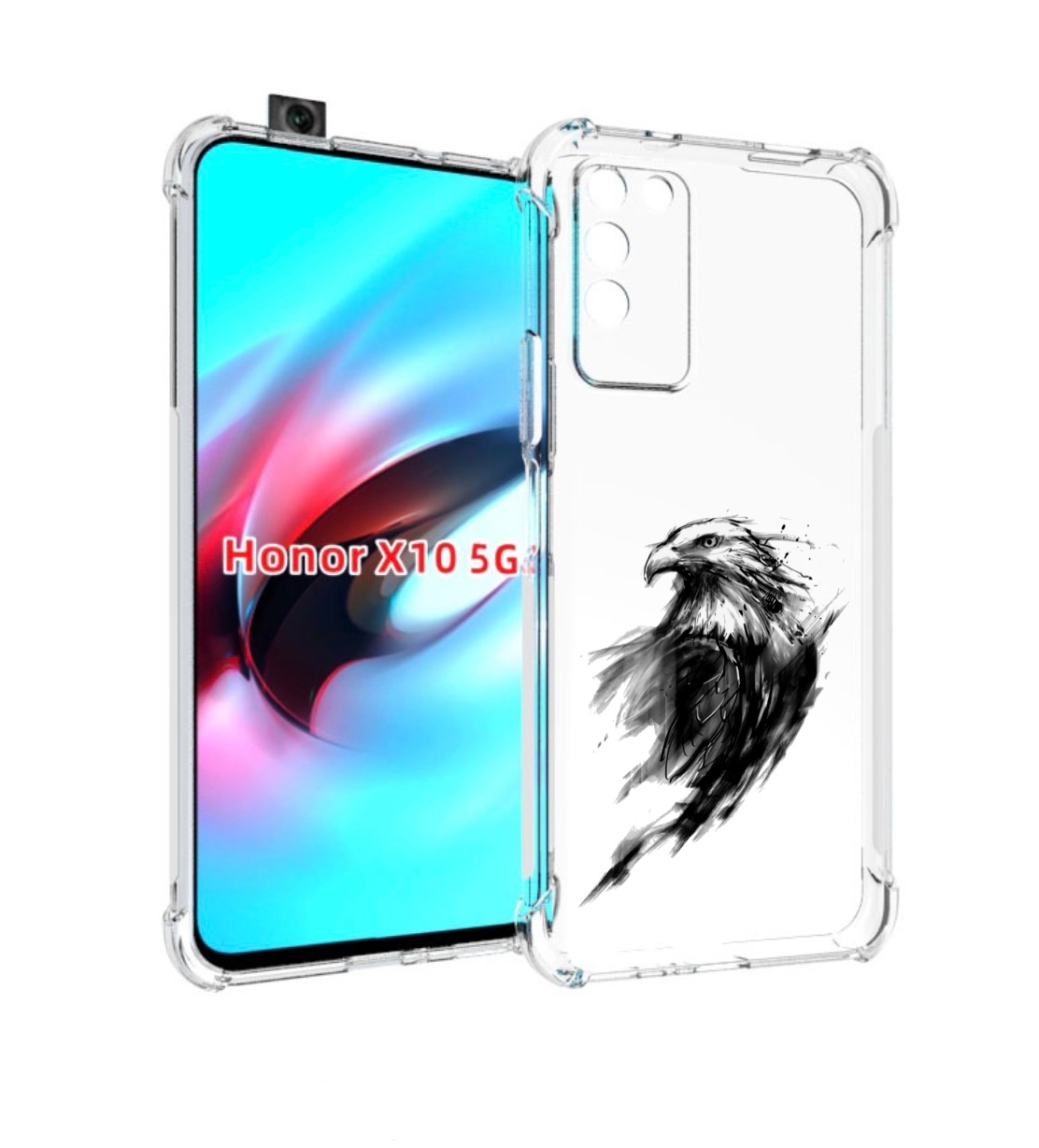

Чехол MyPads чб птица для Honor X10, Прозрачный, Tocco