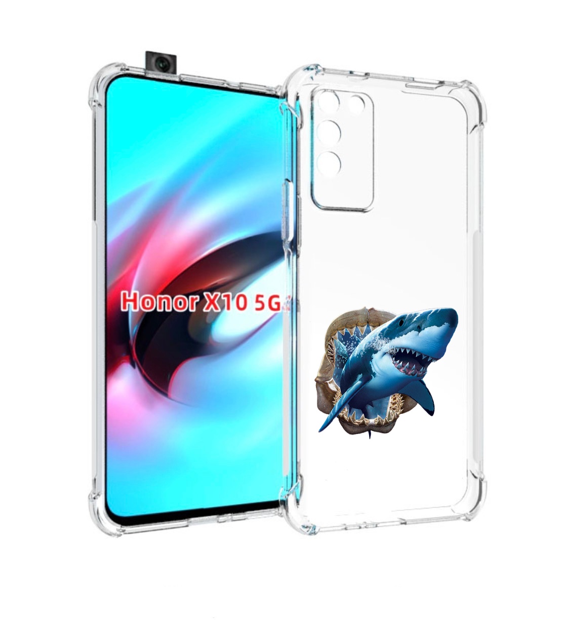 

Чехол MyPads челюсти для Honor X10, Прозрачный, Tocco