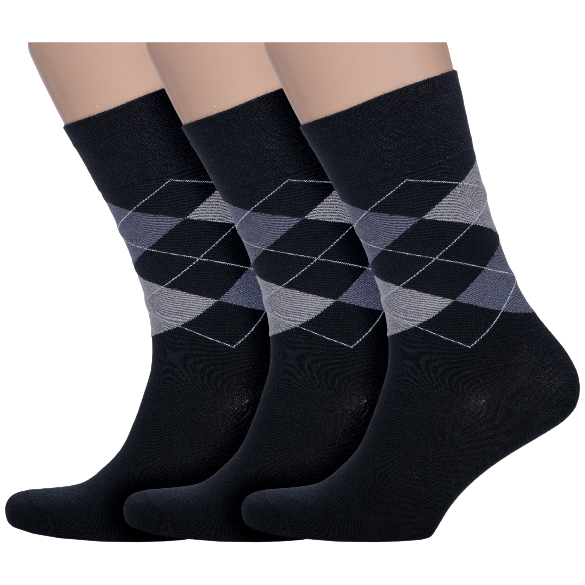 

Комплект носков мужских АКОС 3-FM41010 черных 27-29, Черный, 3-FM41010
