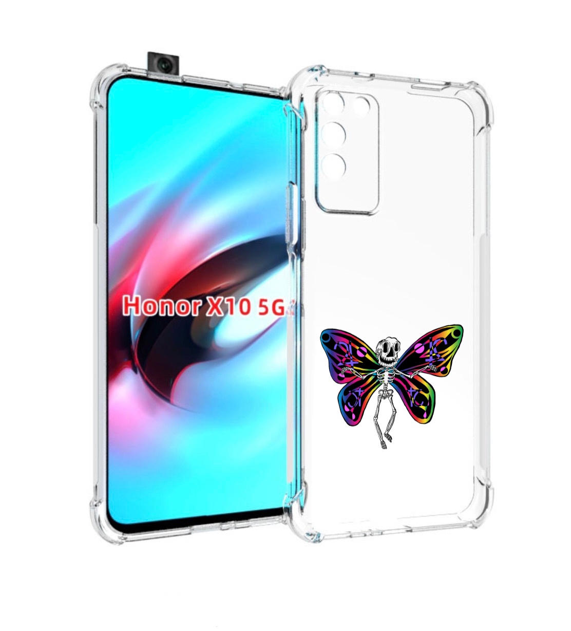 

Чехол MyPads эффект бабочки для Honor X10, Прозрачный, Tocco