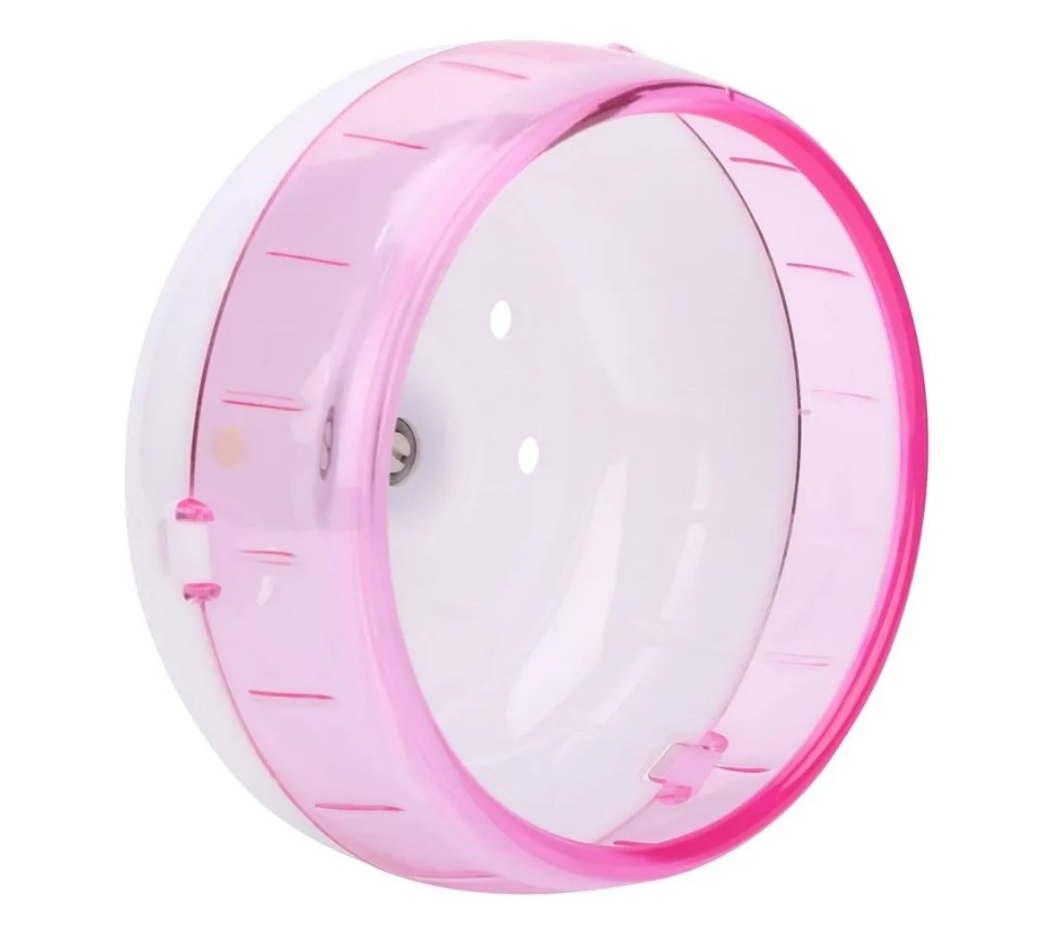 Беговое колесо для хомяков Bentfores с кронштейном, ф 14 см, розовый