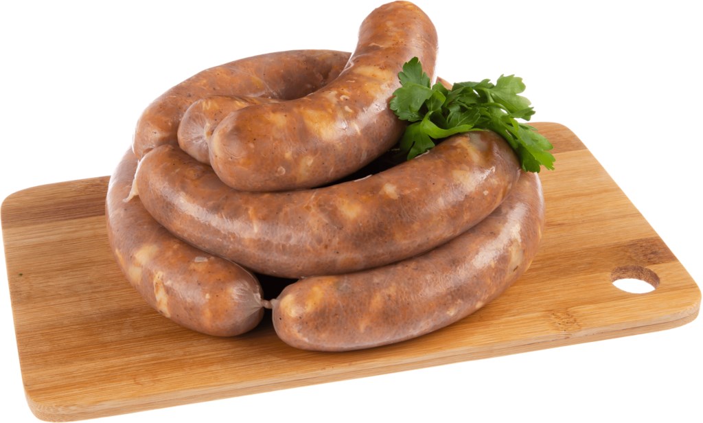 

Колбаски куриные с картофелем и луком охлажденные