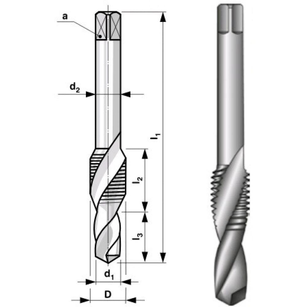 Bucovice Tools Комбинированный метчик М10, шаг 1,5 мм., 133100 ключ комбинированный 10мм wmc 75510 12 гранный пря 1шт wmc tools wmc75510