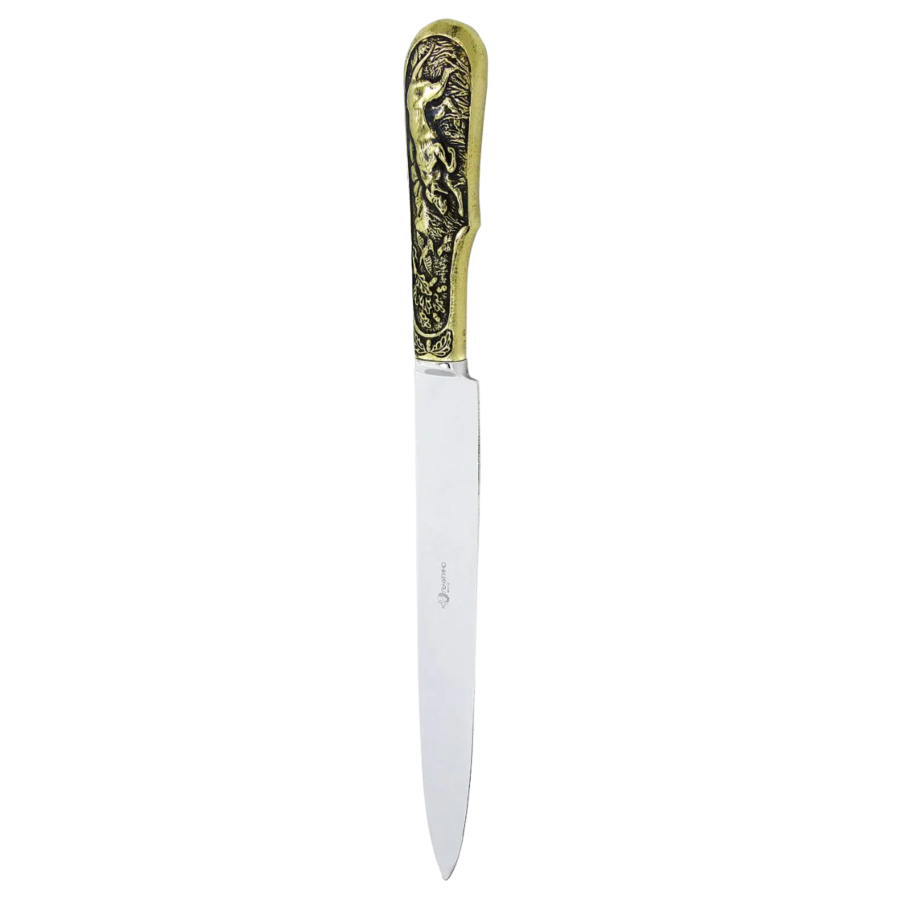 Нож для мяса Кольчугинский мельхиор Пойнтер латунный омедненный