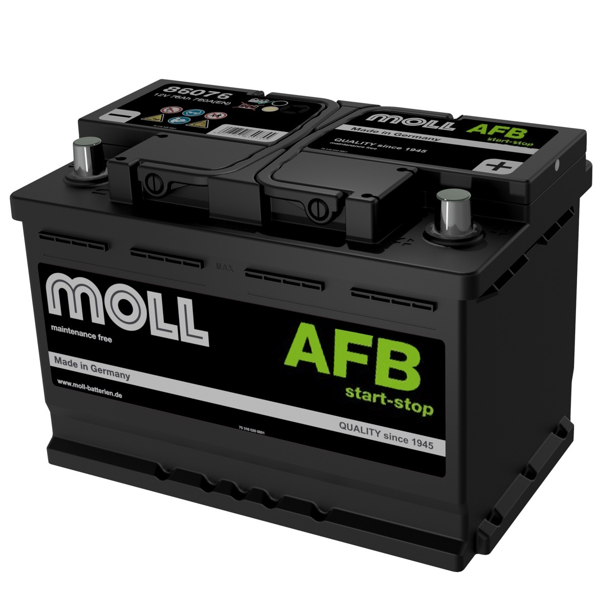 Автомобильный аккумулятор MOLL AFB 66R
