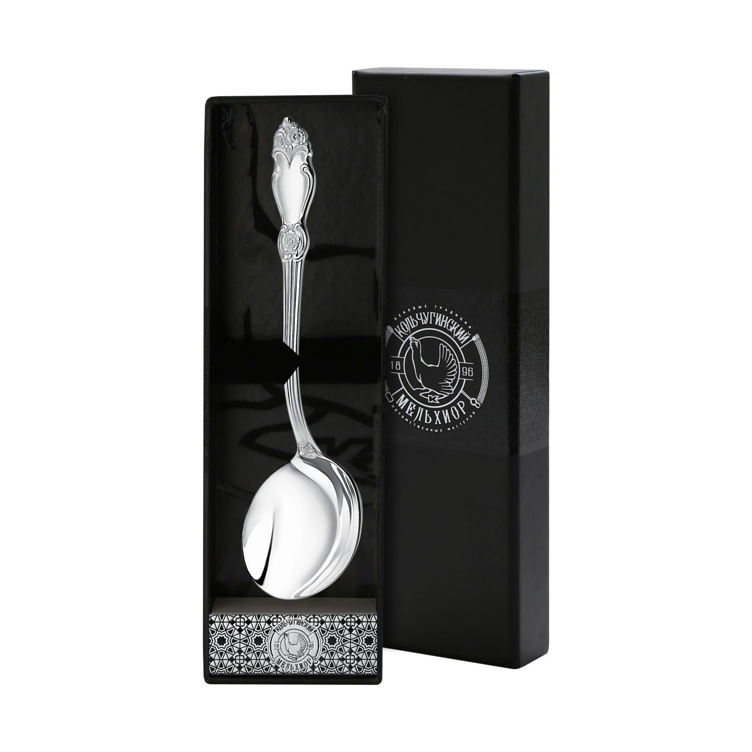 

Ложка для сахара Серебряная роза посеребренная в футляре, Серебристый