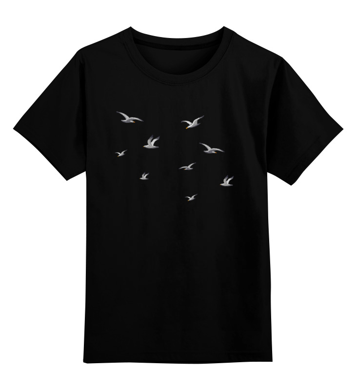 

Детская футболка Printio Seagulls цв.черный р.140, 0000002827238