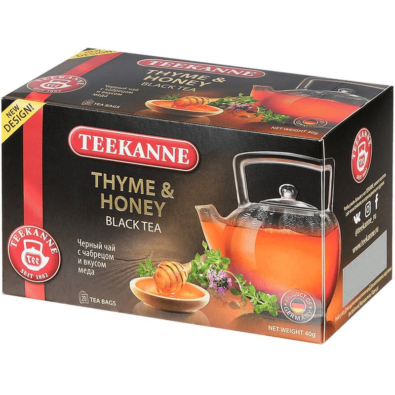 Чай Teekanne Thyme-Honey, черный с добавками, 20 пакетиков
