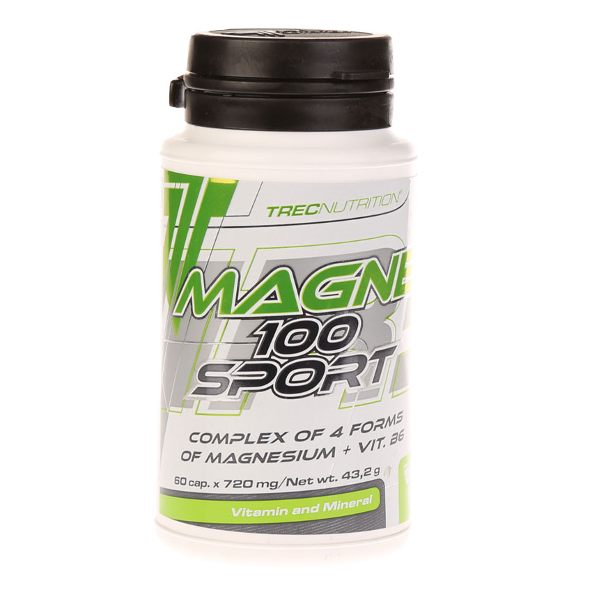 

Магний Trec Nutrition Magne 100 Sport 60 капсул, Magne 100 Sport