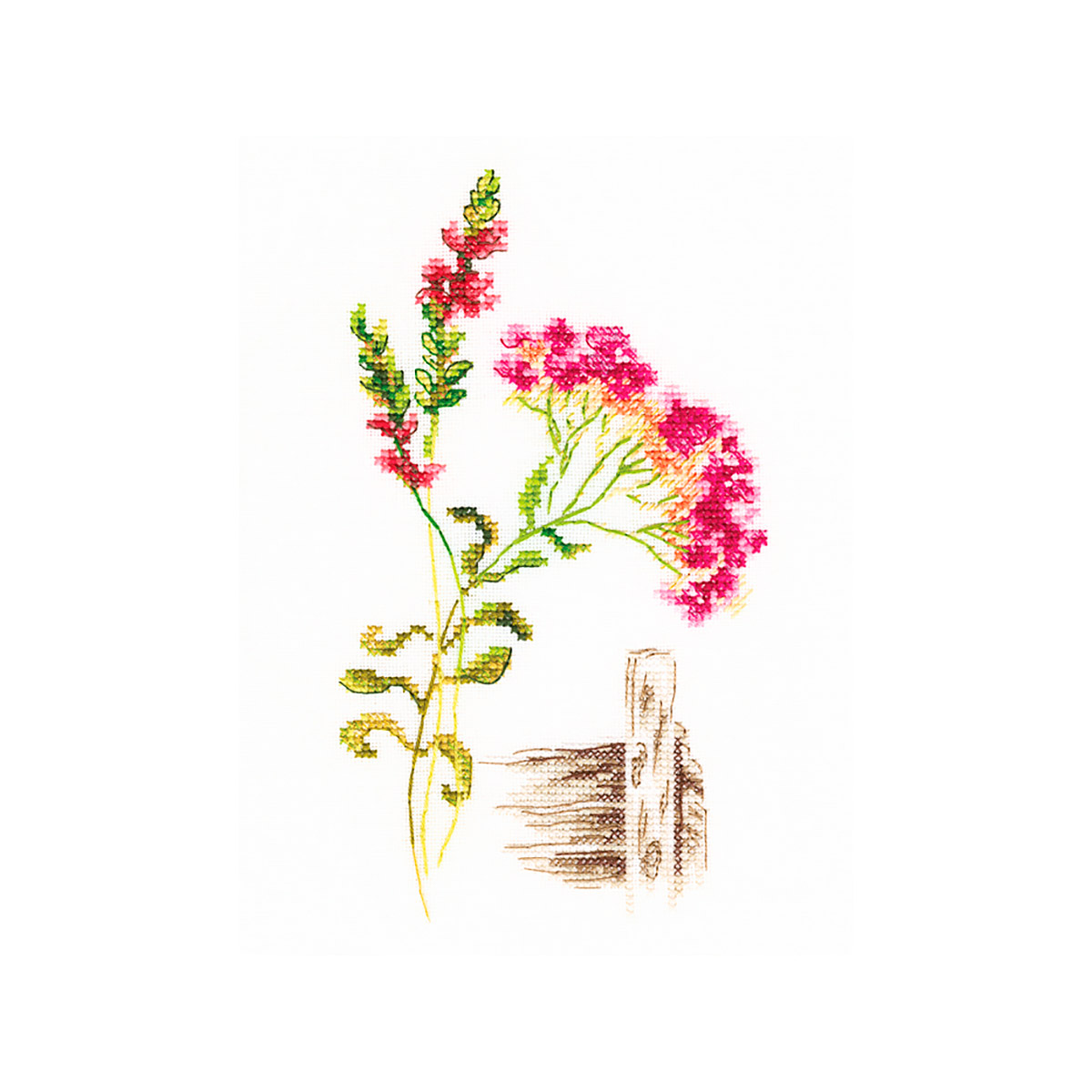 фото Набор для вышивания крестом рто "цветущие травы", 9,5x17 см, арт. m777