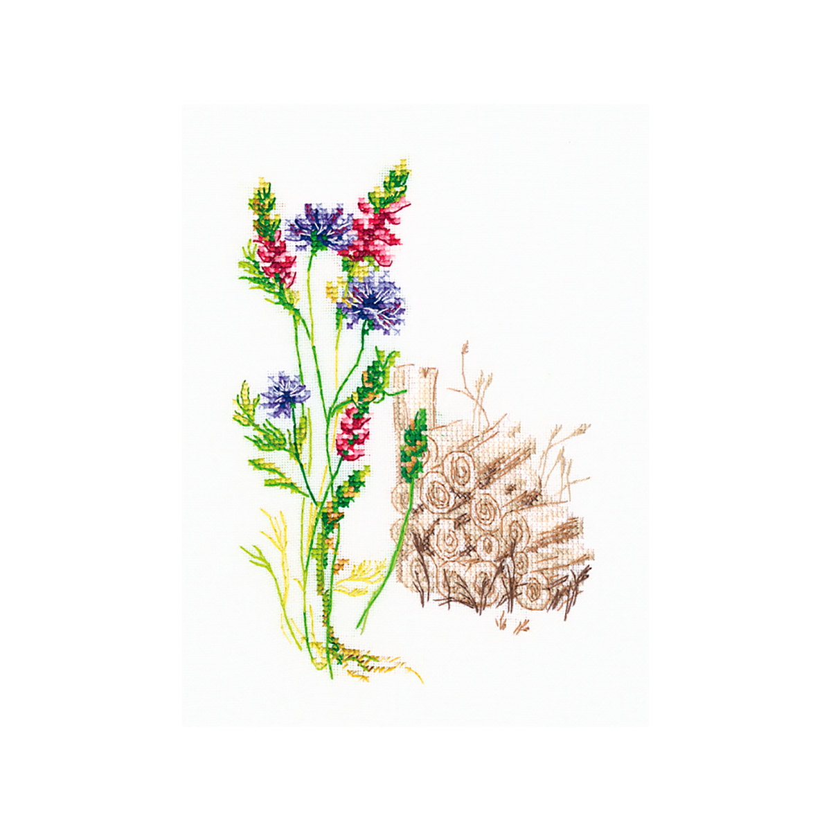 фото Набор для вышивания крестом рто "цветущие травы", 11x16 см, арт. m778