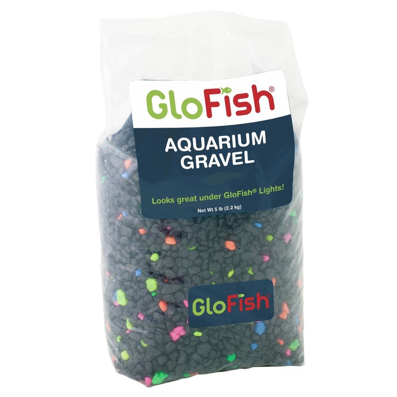 Грунт для аквариума Tetra GloFish черный с флуоресцирующими гранулами, 2,268 кг