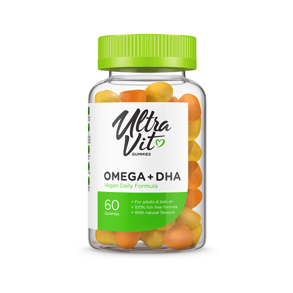 

UltraVit Omega + DHA Gummies, 60 таб, вкус: апельсин-лимон