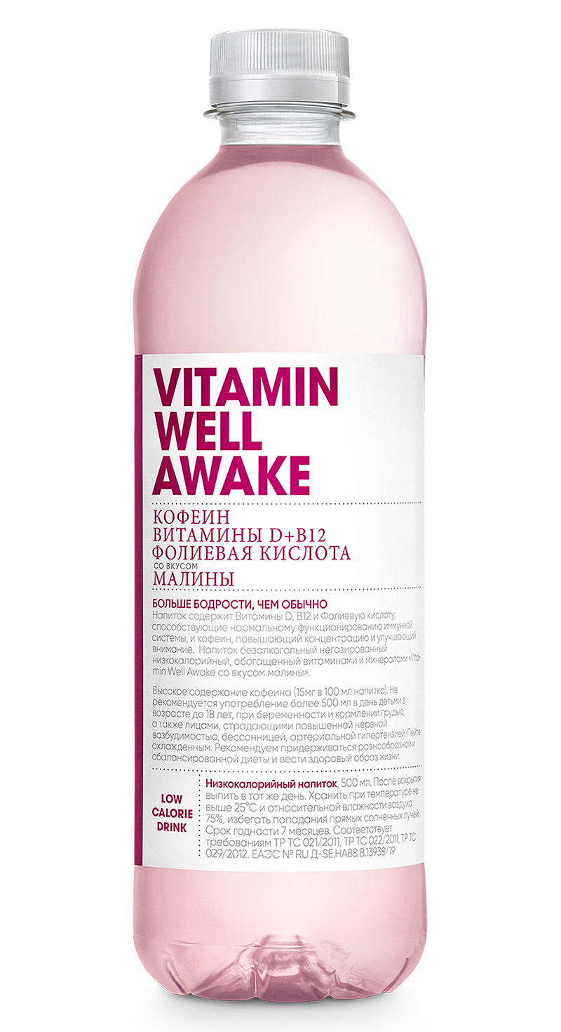 Восстановительный напиток Vitamin Well Vitamin Well Awake, 500 мл, малина