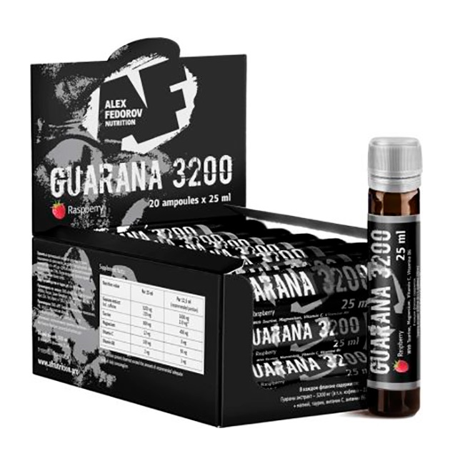 

Энергетик AFN Guarana 3200, 20 x 25 мл, raspberry, Guarana 3200