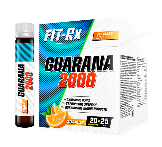 

Энергетик FIT-Rx Guarana 2000, 20 x 25 мл, orange, Guarana 2000