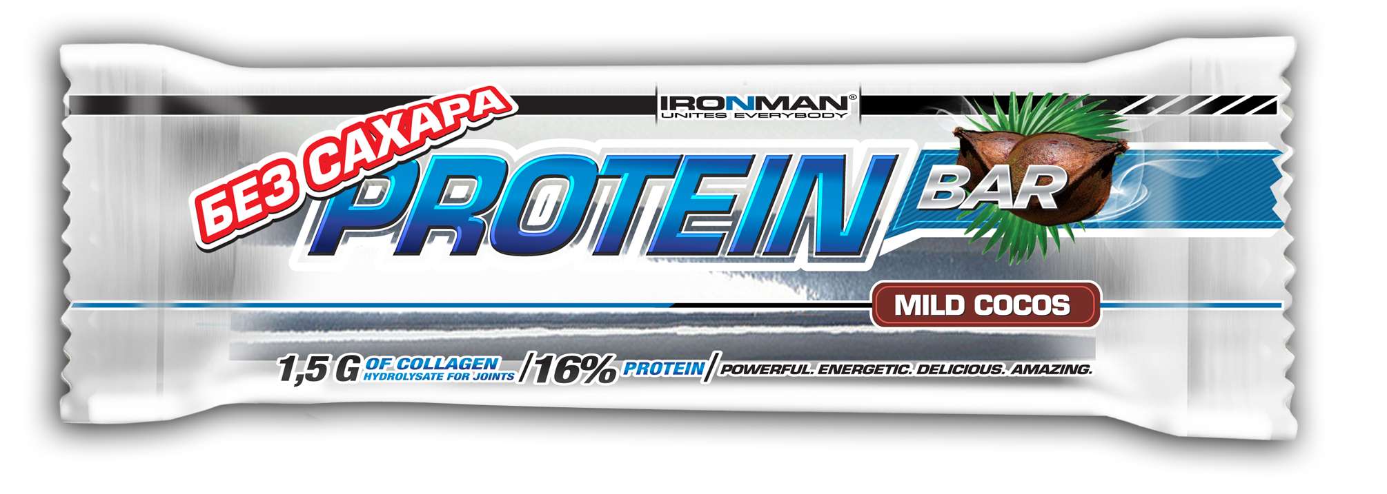 

IronMan Батончики Protein Bar 50 г, 24 шт, вкус: кокос-темная глазурь
