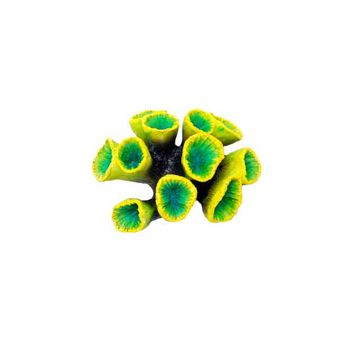 Искусственный коралл Fauna International, желто-зеленый, 9.5х8.5х5 см
