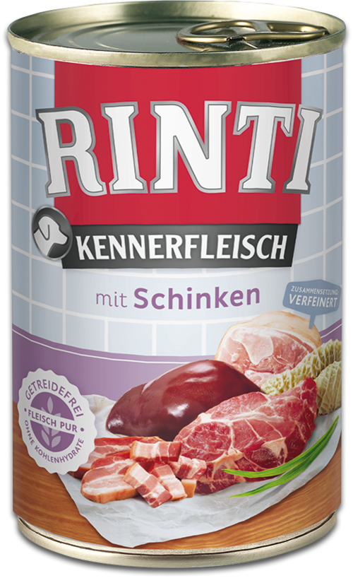 фото Консервы для собак rinti kannerfleisch adult, с ветчиной, 400г