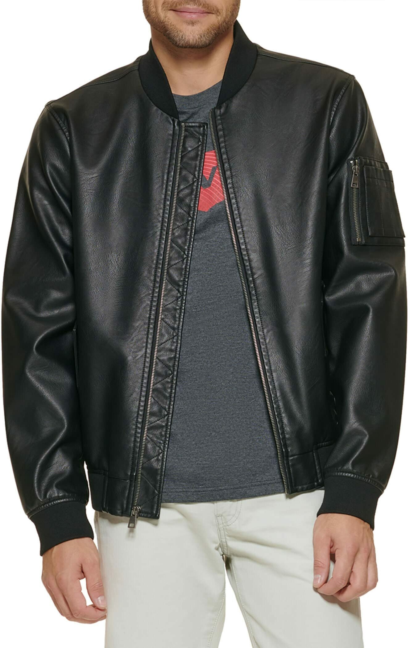 Кожаная куртка мужская Levi's LM2RU096-BLK черная 2XL