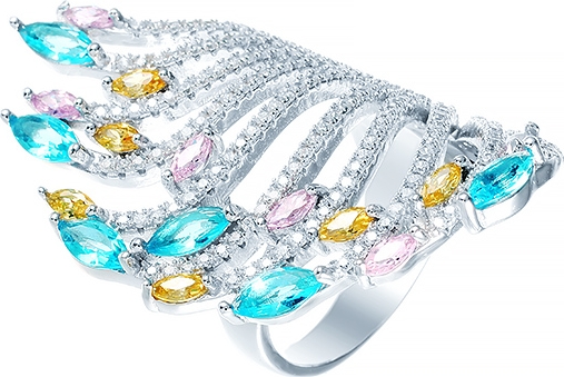 

Кольцо из серебра р. 16,5 Джей Ви R27313-W1, фианит, R27313-W1