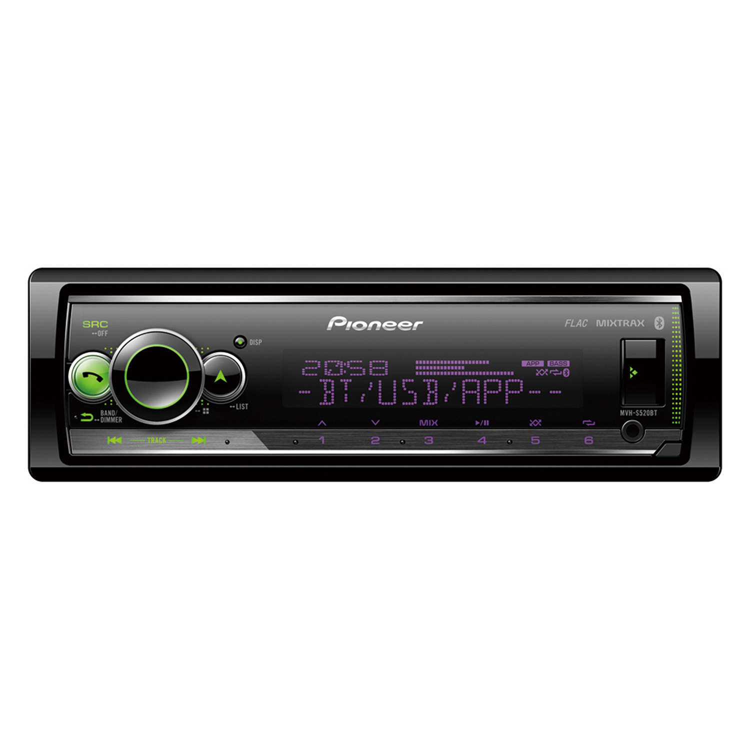 фото Автомагнитола pioneer mvh-s520bt,4x50вт,usb,bt,mp3,ipod/android