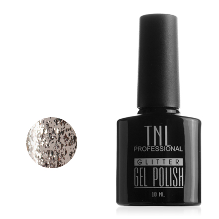 

Гель-лак TNL Glitter №1, серебристо-золотой