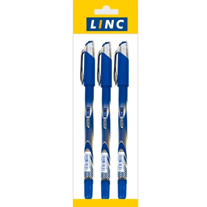 Набор ручек шариковых Linc Gliss 1210F /blue/ 3, синяя, 0,7 мм, 3 шт.