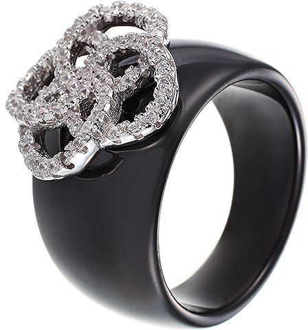 фото Кольцо женское джей ви r-bs5265bk р.16.5