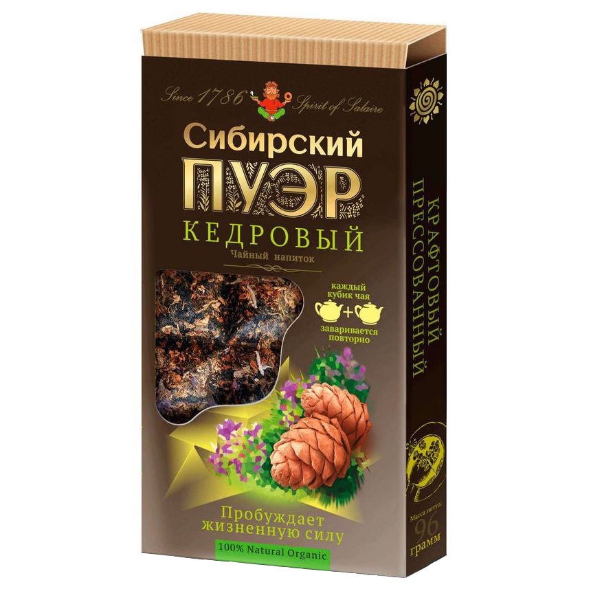 Чайный напиток Иван-ДА Сибирский пуэр | Кедровый, травяной, прессованный, 96 г