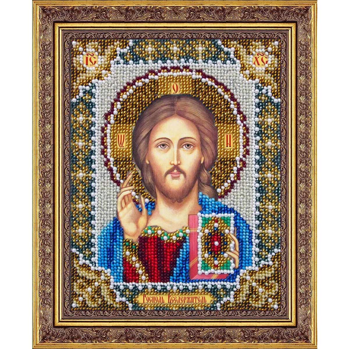 

Б738 Набор для вышивания бисером Господь Вседержитель (венч.пара) 14*18 см