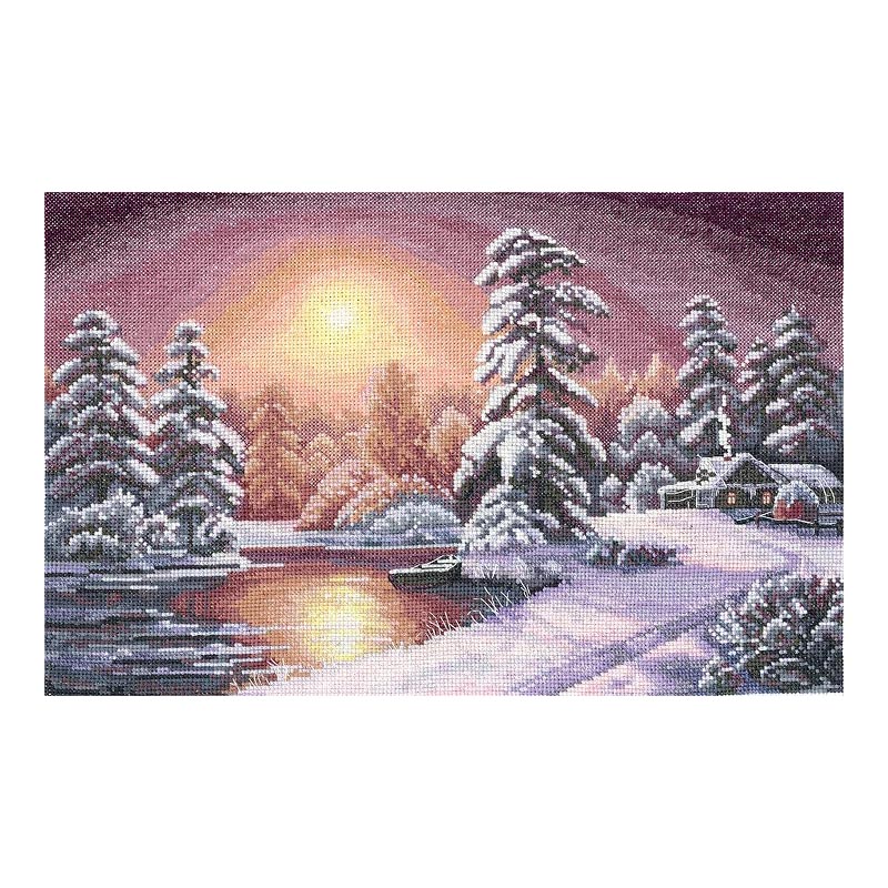 З-72 Набор для вышивания Зимний рассвет 30х19,5см