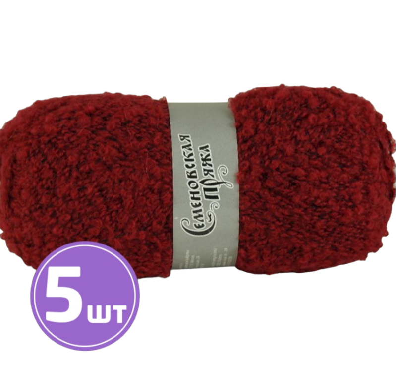

Пряжа Семеновская Curly (15795), георгин-черный 5 шт. по 100 г