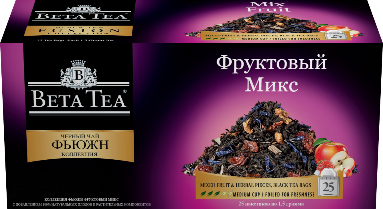 

Чай чёрный Beta Tea Фьюжн Фруктовый микс 25 пакетиков