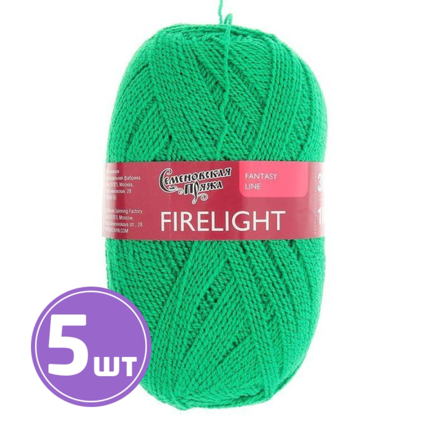 

Пряжа Семеновская Firelight (6546), ярко зеленый-зеленый 5 шт. по 100 г