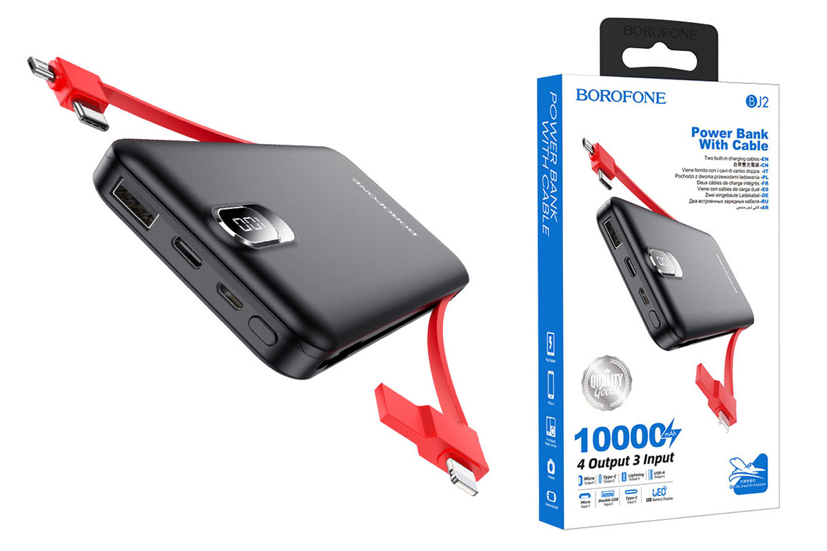 фото Внешний аккумулятор borofone bj2 buena power bank 10000 mah черный